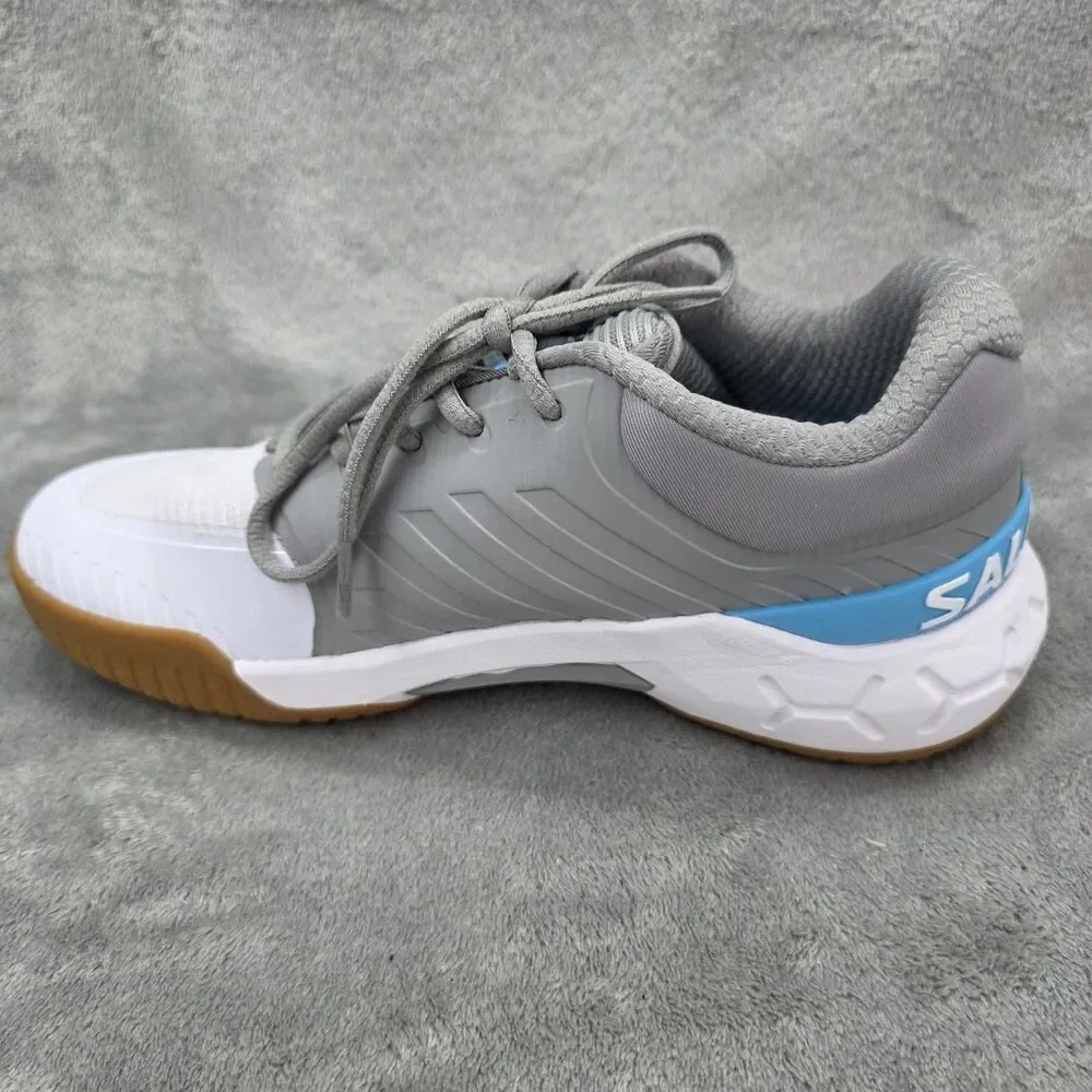 SALMING RECOIL ULTRA INDOOR / SQUASH SHOES (WHT/GRAY) Size 9
